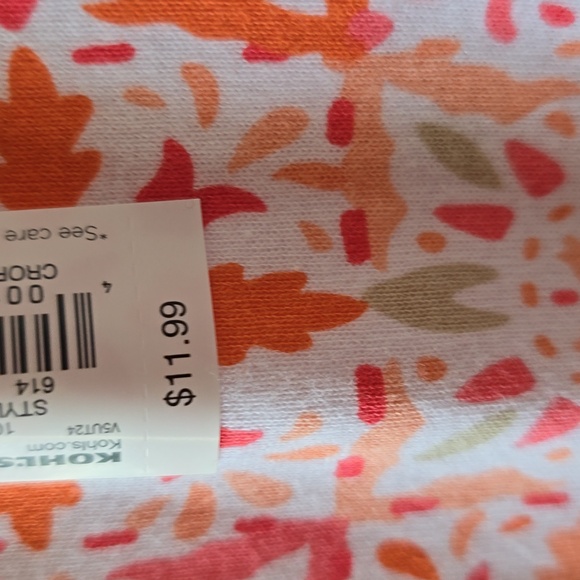 CROFT AND BARROW WOMENS PLUS SIZE SHORT SLEEVE PINK & WHITE PULLOVER TOP SIZE 0X - Picture 4 of 12